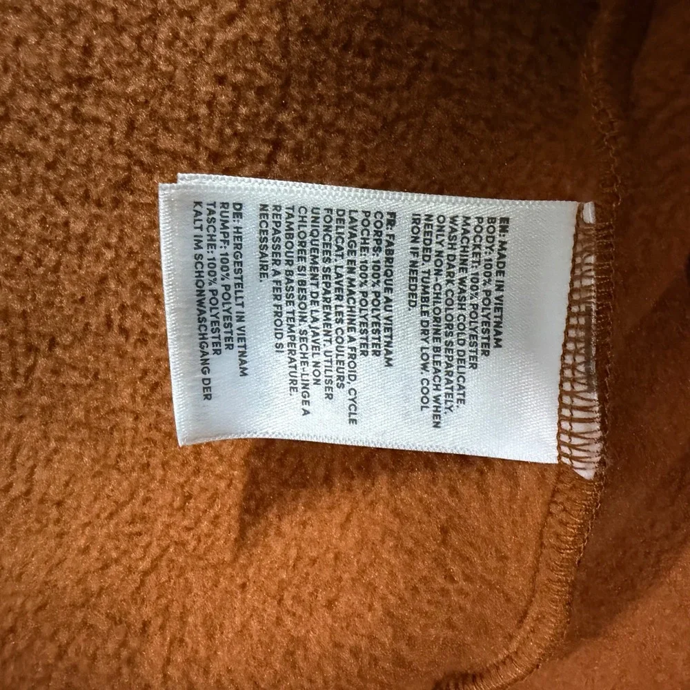 Lands' End Fair Isle Sherpa Fleece Jacket Orange Large 14-16 Geometric‎